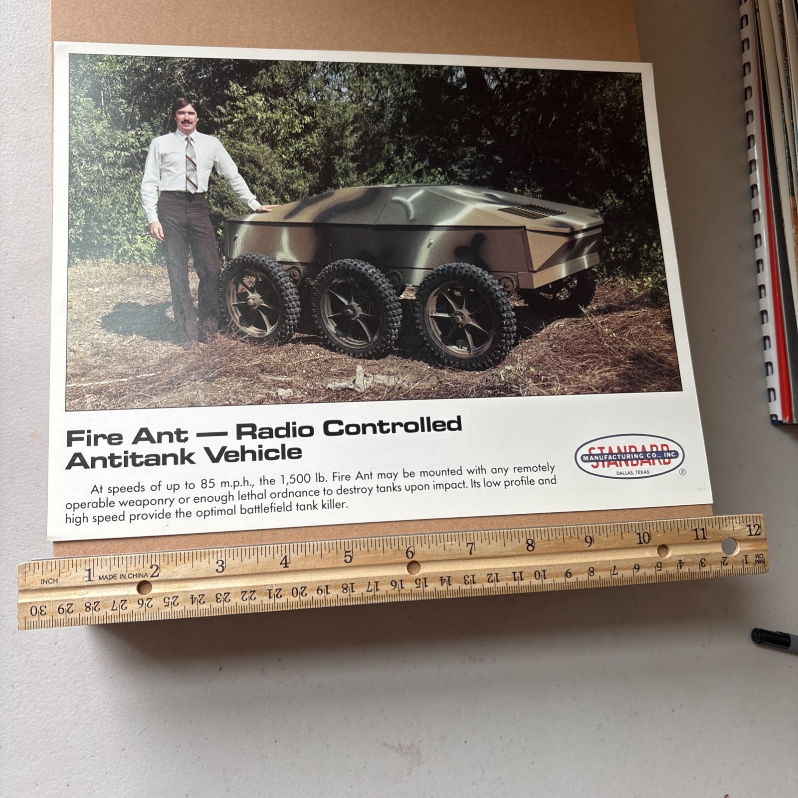 Vintage Standard Manufacturing Co Fire Ant Military Anti-Tank Vehicle Brochure
