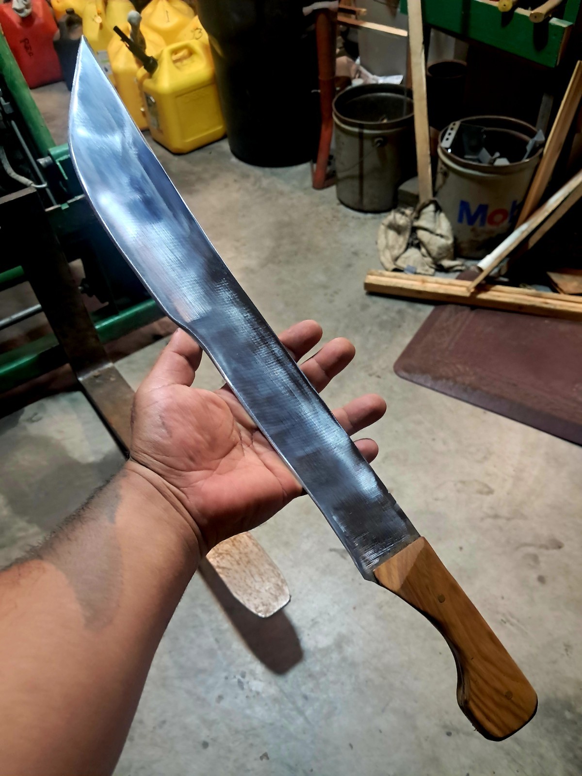 Machete Sword Handmade Full Tang High Carbon Steel Blade  European Ash Wood