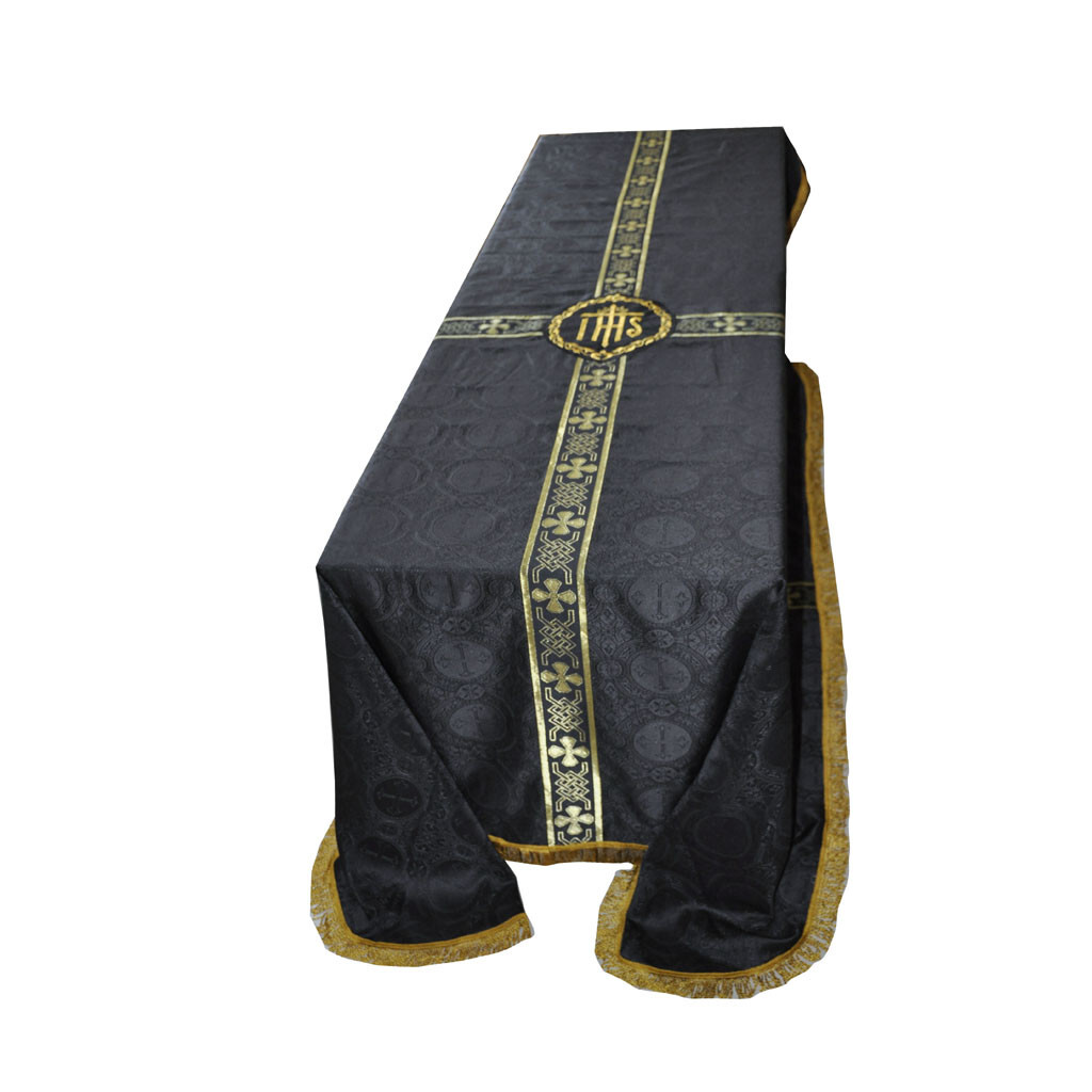 Black Funeral Pall Size - 8'x12' Lined Catholic Requiem mass ,Funeral Pall, NEW