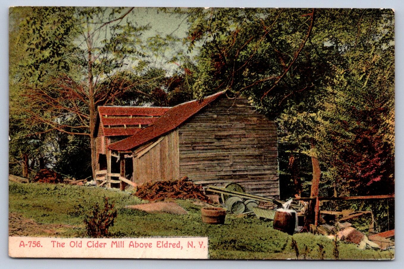 WA1/ Eldred New York Postcard c1910 The Old Cider Press Mill 173