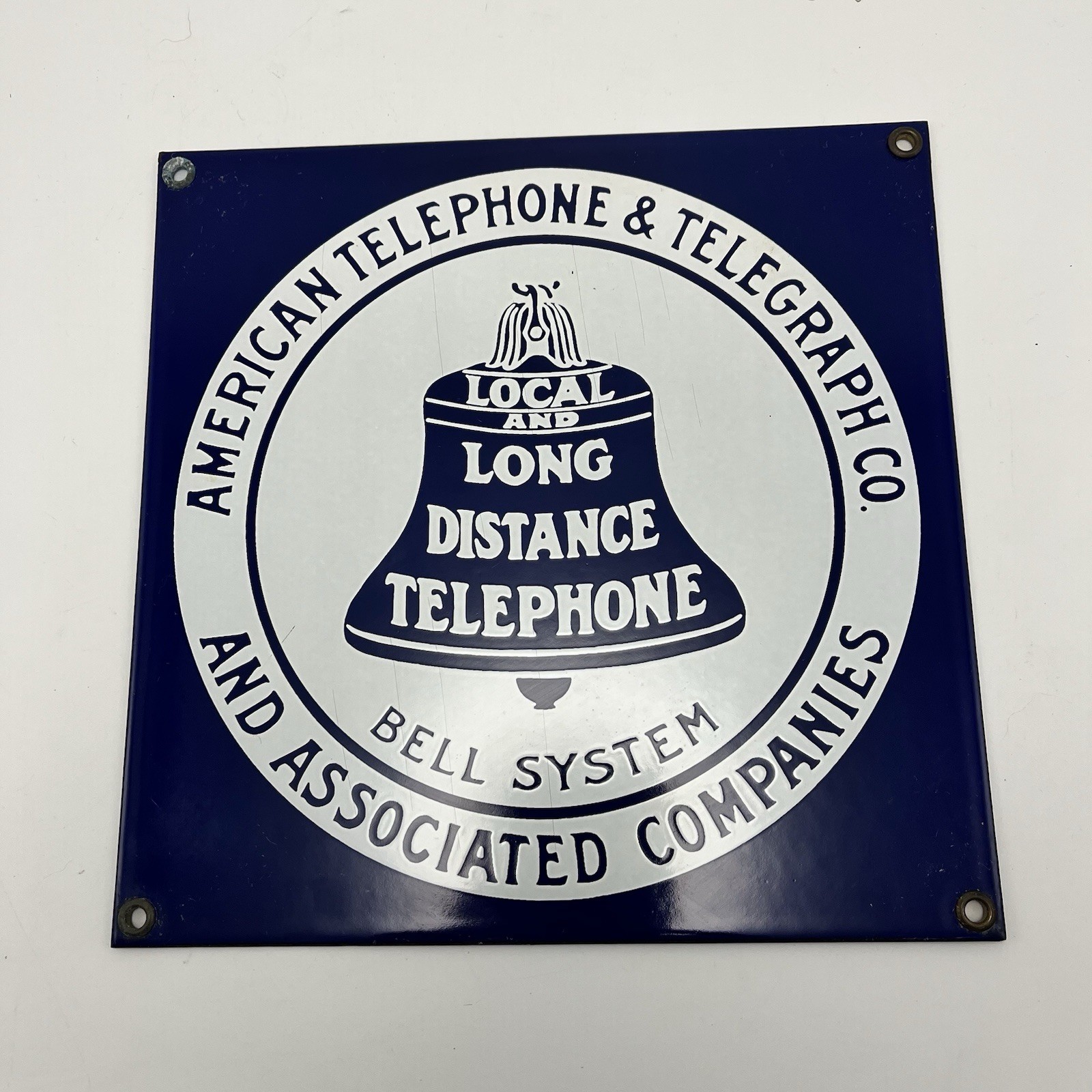 Vintage American Telephone & Telegraph Co. Bell System Porcelain Sign
