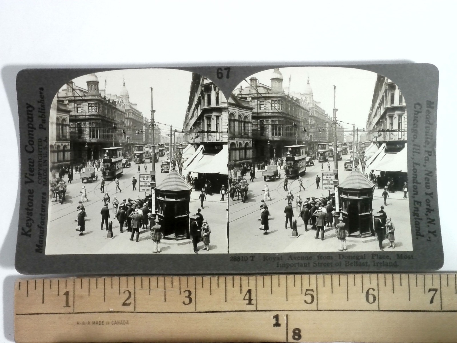 Belfast Ireland Stereoview Keystone View Co. 1900s Royal Avenue Cityscape