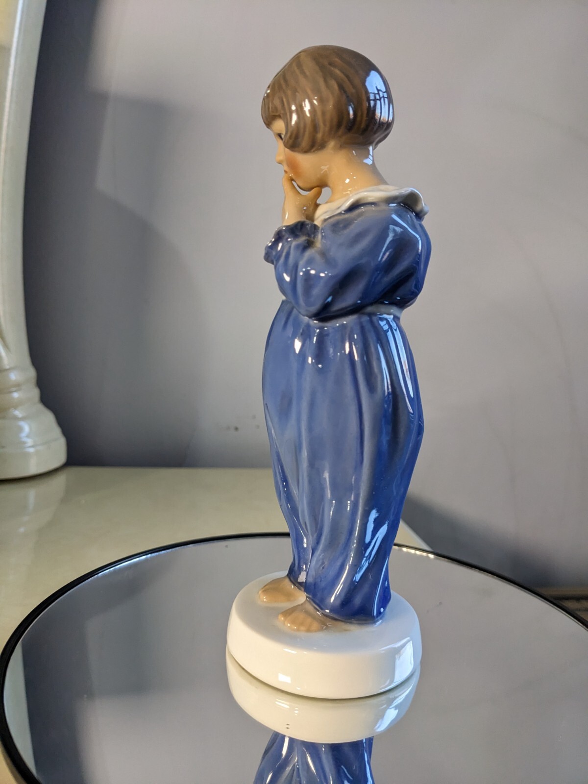 Vintage Royal Copenhagen Dahl Jensen Porcelain Figurine Girl in Nightdress 1007 Vintage Royal Copenhagen Dahl Jensen Porcelain Figurine Girl in Nightdress 1007
