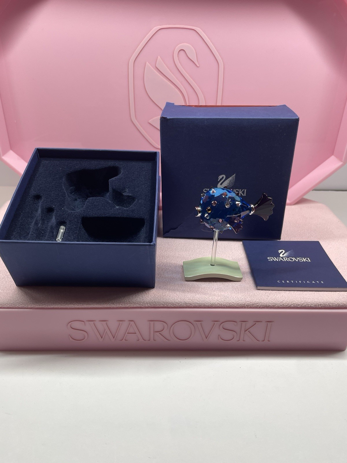 MIB Swarovski Crystal Tropical Fish Figurine Cleona Purple Blue 626203 MIB Swarovski Crystal Tropical Fish Figurine Cleona Purple Blue 626203