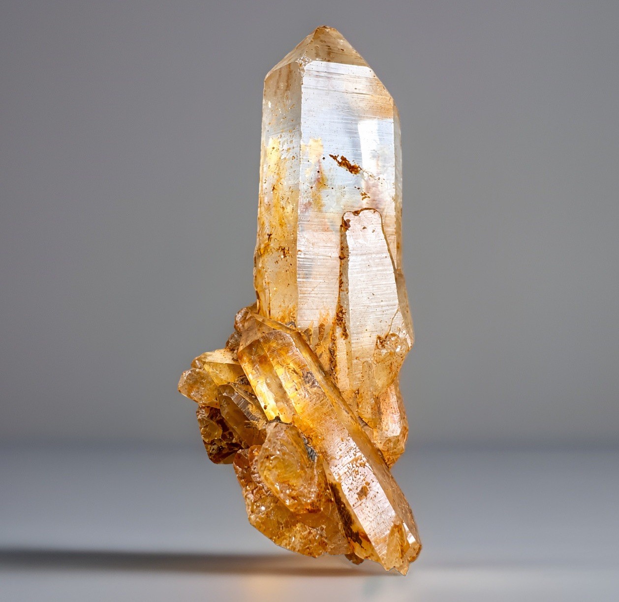 “Golden Sentinel” Ganesh Himalayan Iron Oxide Akashic Striations Quartz Crystal