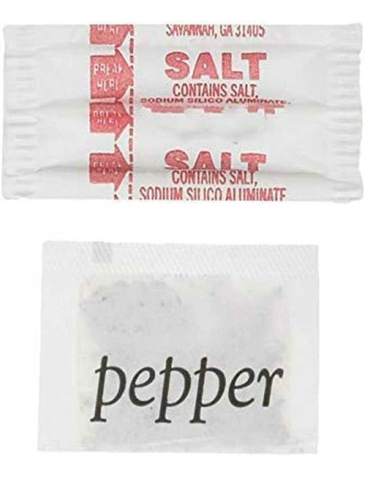 - Salt and Pepper Packets-200 Salt and Pepper Packets Combo -100 of Each