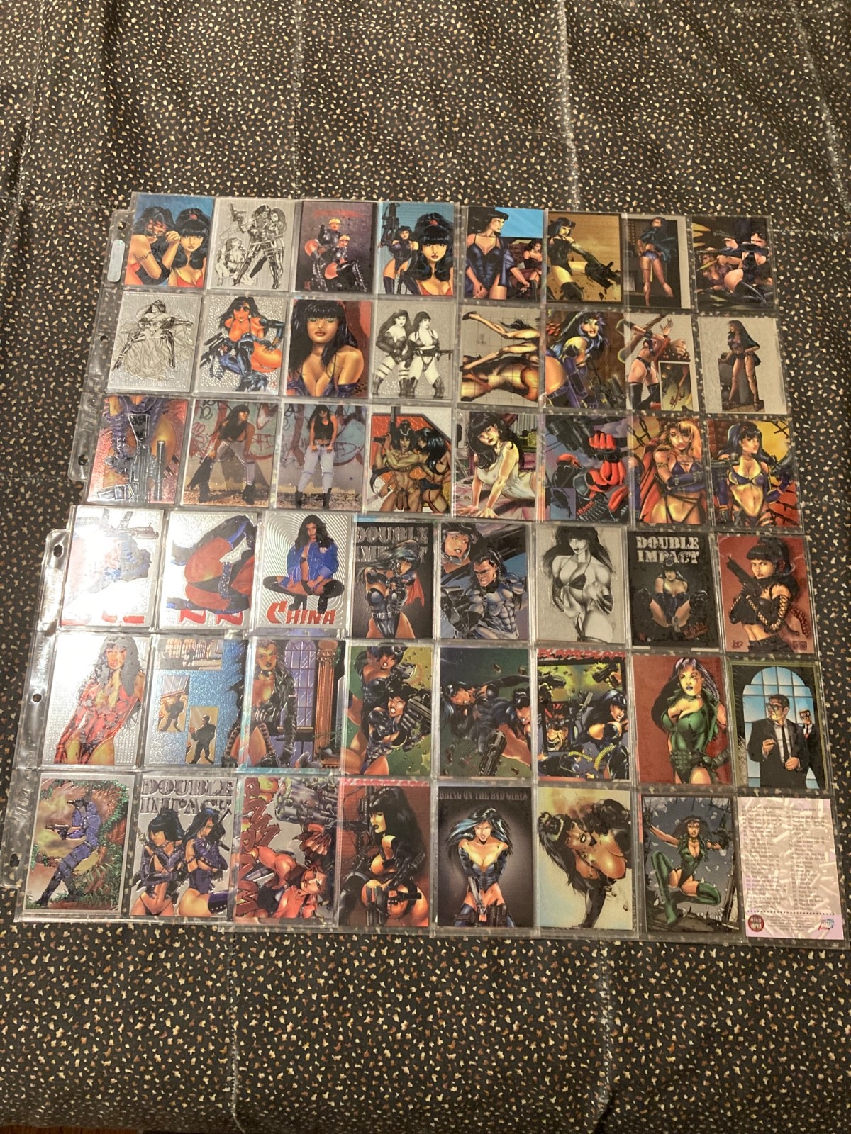 Vintage Double Impact Complete Chromium 90 Card Set + Promo Comic Images 1996