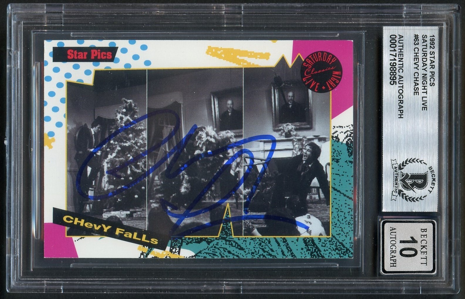 Chevy Chase #63 signed 1992 Star Pics Saturday Night Live BAS Auto Grade 10 Chevy Chase #63 signed 1992 Star Pics Saturday Night Live BAS Auto Grade 10