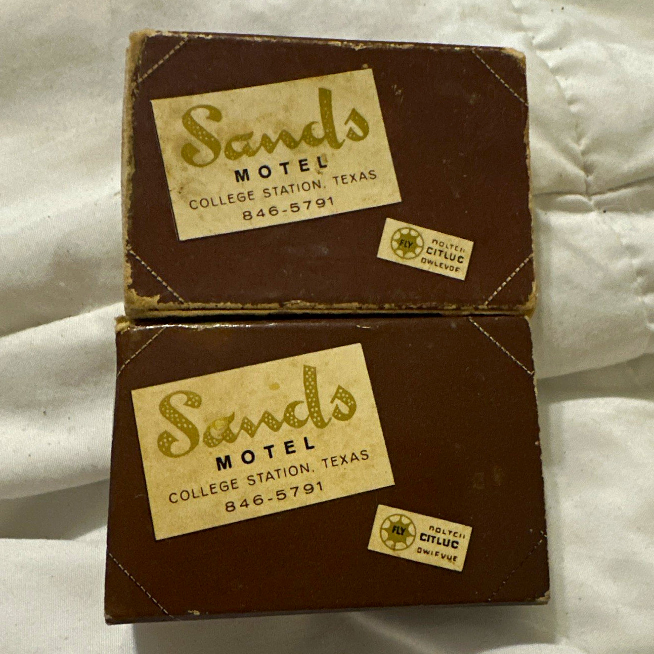 Vintage Sands Motel Matchbooks w/ Matches College Station TX 846-5791