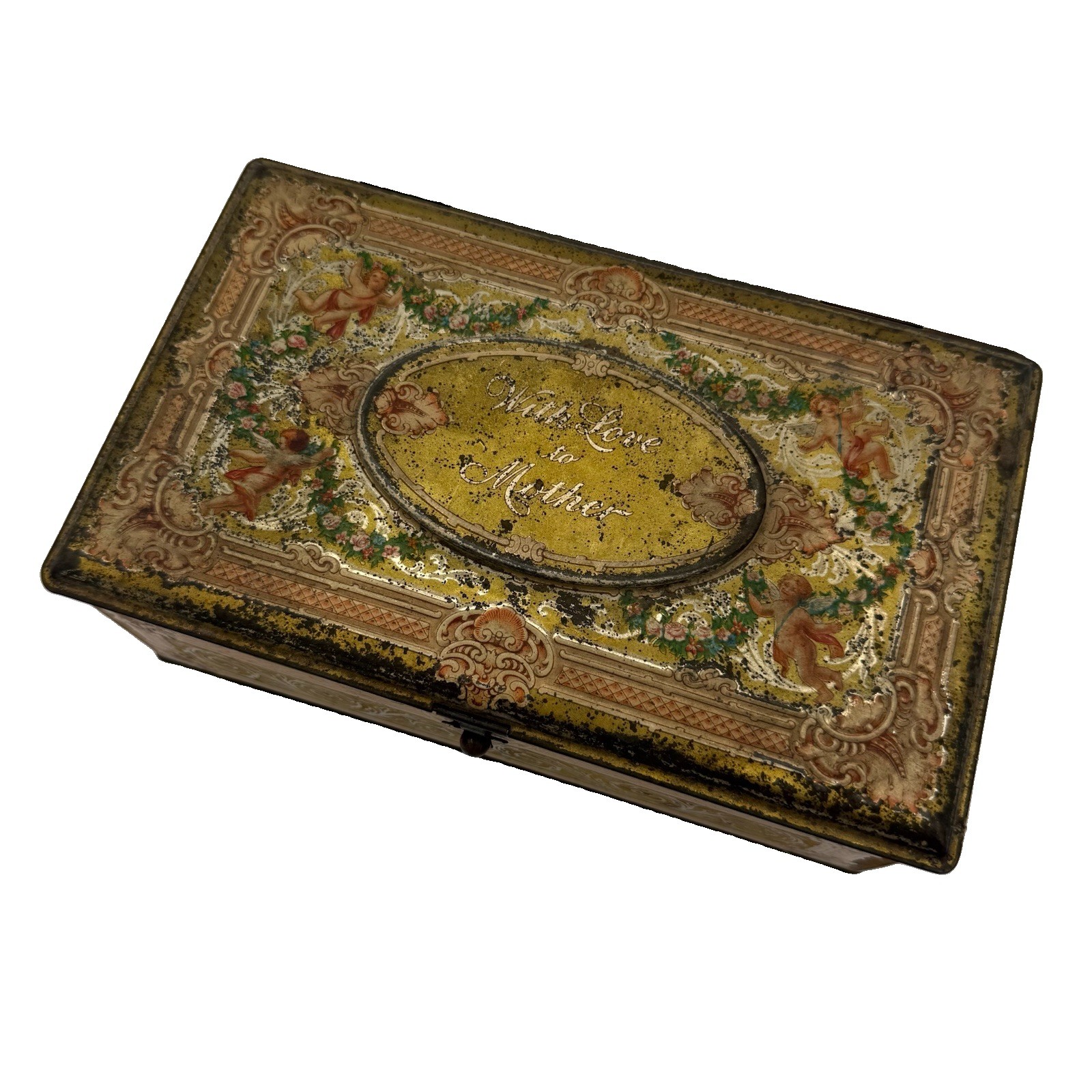 Artstyle Chocolates 1920's With Love To Mom Tin - Vintage Victorian Jewelry Box Artstyle Chocolates 1920's With Love To Mom Tin - Vintage Victorian Jewelry Box