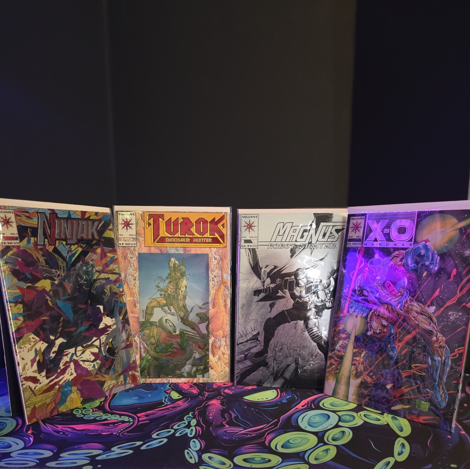 Valiant 4 Comics Lot Ninjak #1 Turok #1 Magnus #25 X-O Manowar #0 (Foil Covers)