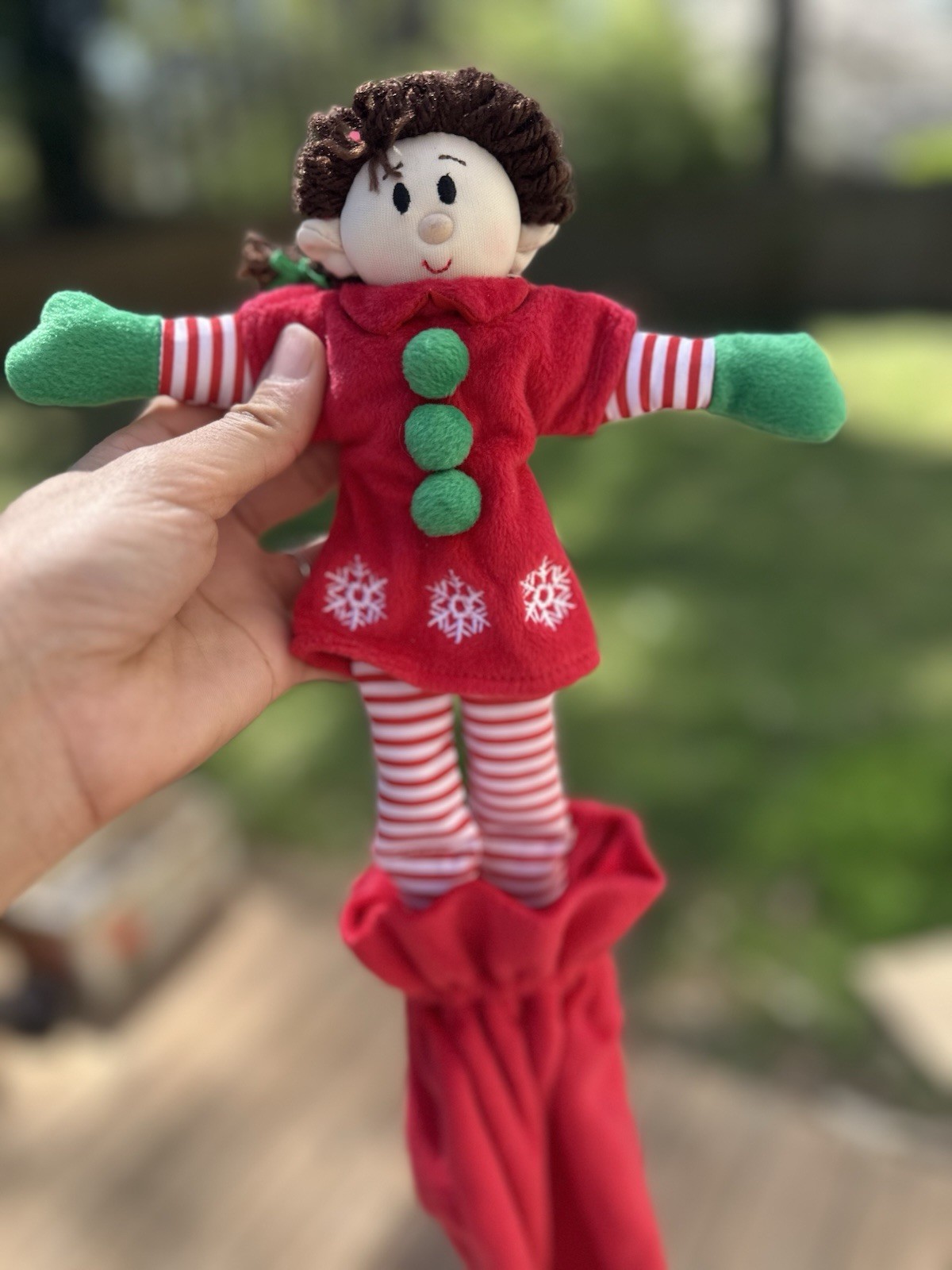Elf Magic Girl Plush Doll 10” Brown Hair w/ Red Blanket Removable Outfit Holiday