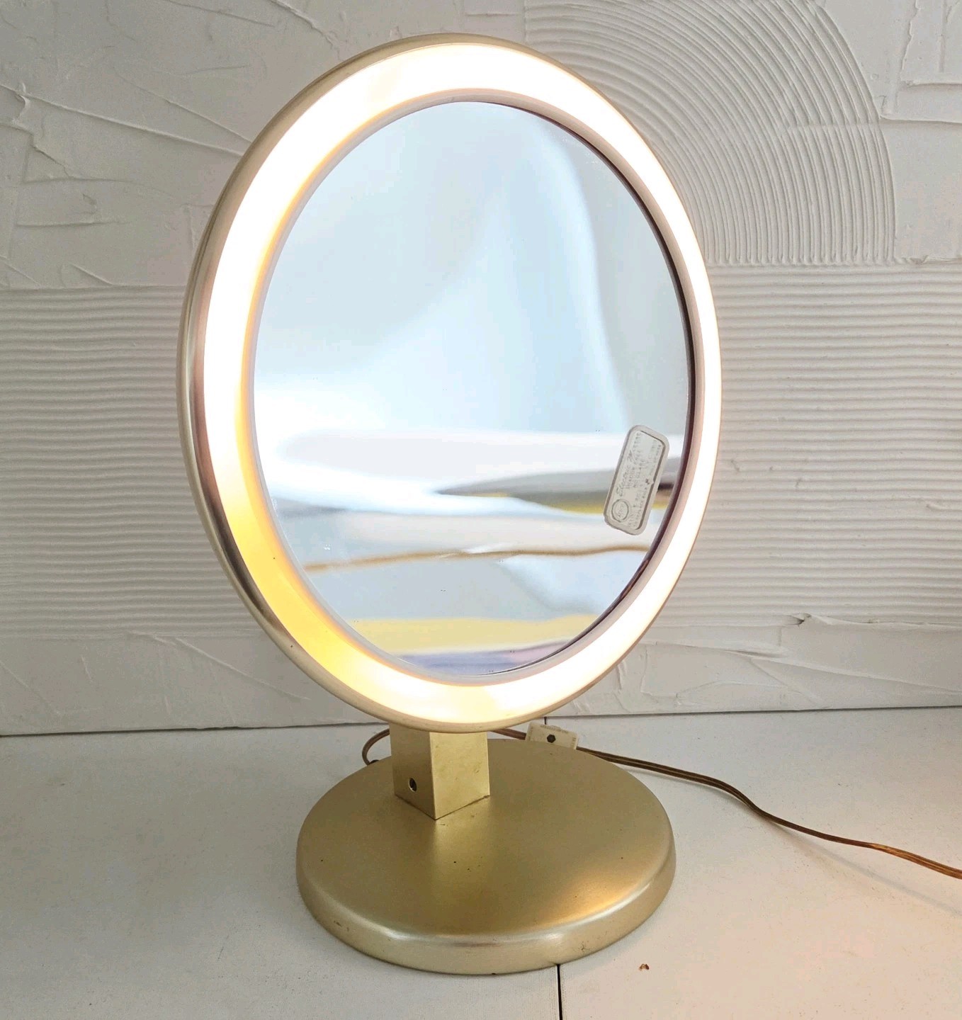 Vtg Irving W. Rice (Irice) Belvedere Electric Lighted MCM Vanity Mirror Working