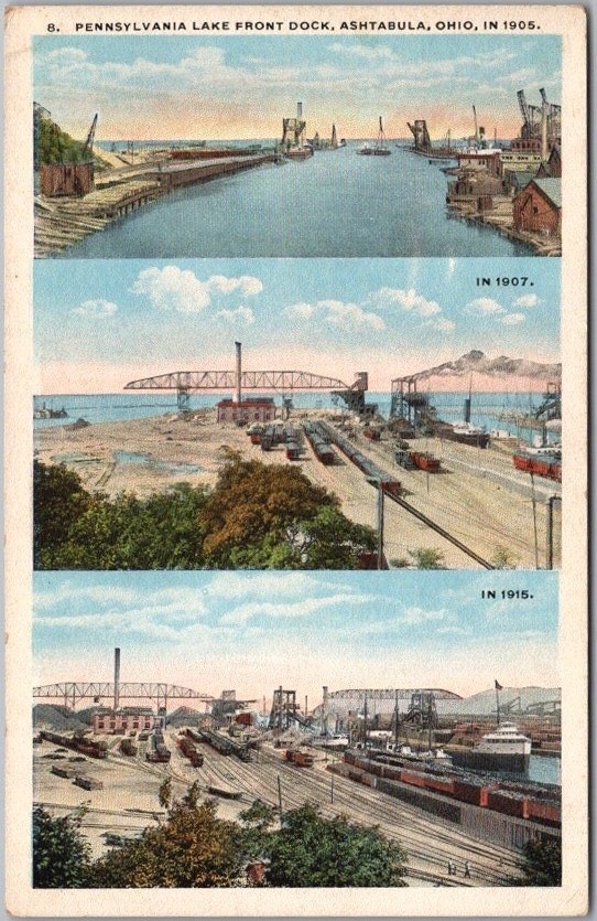 Vintage 1910s ASHTABULA HARBOR, Ohio Postcard 