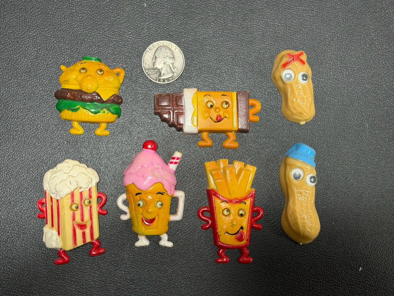 Lot of 8 Vintage 90s Giftco Anthropomorphic Magnet Magnets Googly Eyes Junk Food