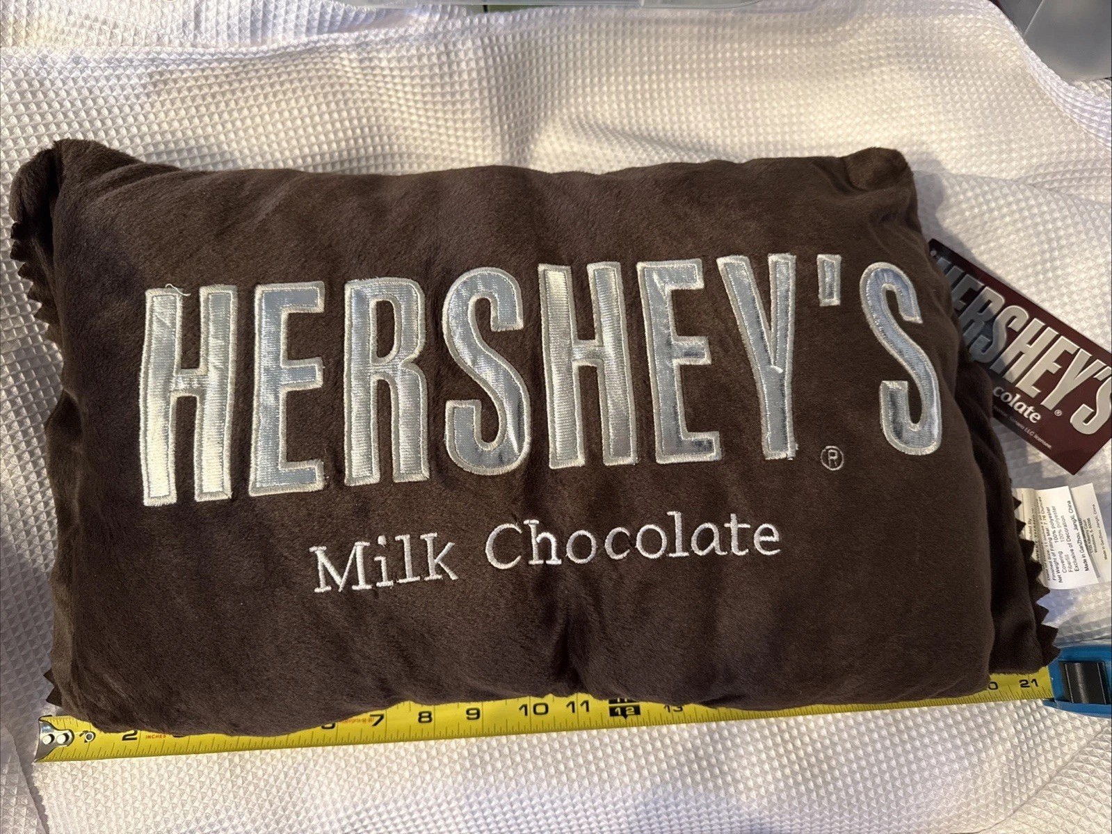Hershey\'s Chocolate Bar Plush Pillow NWT Official 2010 Sweet Thang 18” X 12” Sm