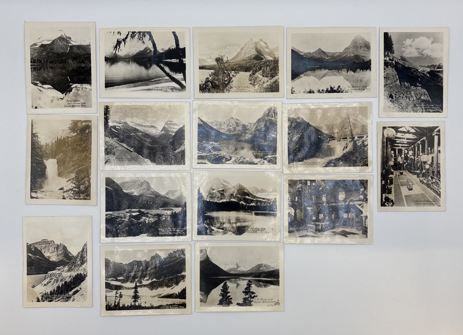 Lot of 16 Vintage 1920s Glacier National Park Mini Photographs TJ Hileman Lodge Lot of 16 Vintage 1920s Glacier National Park Mini Photographs TJ Hileman Lodge
