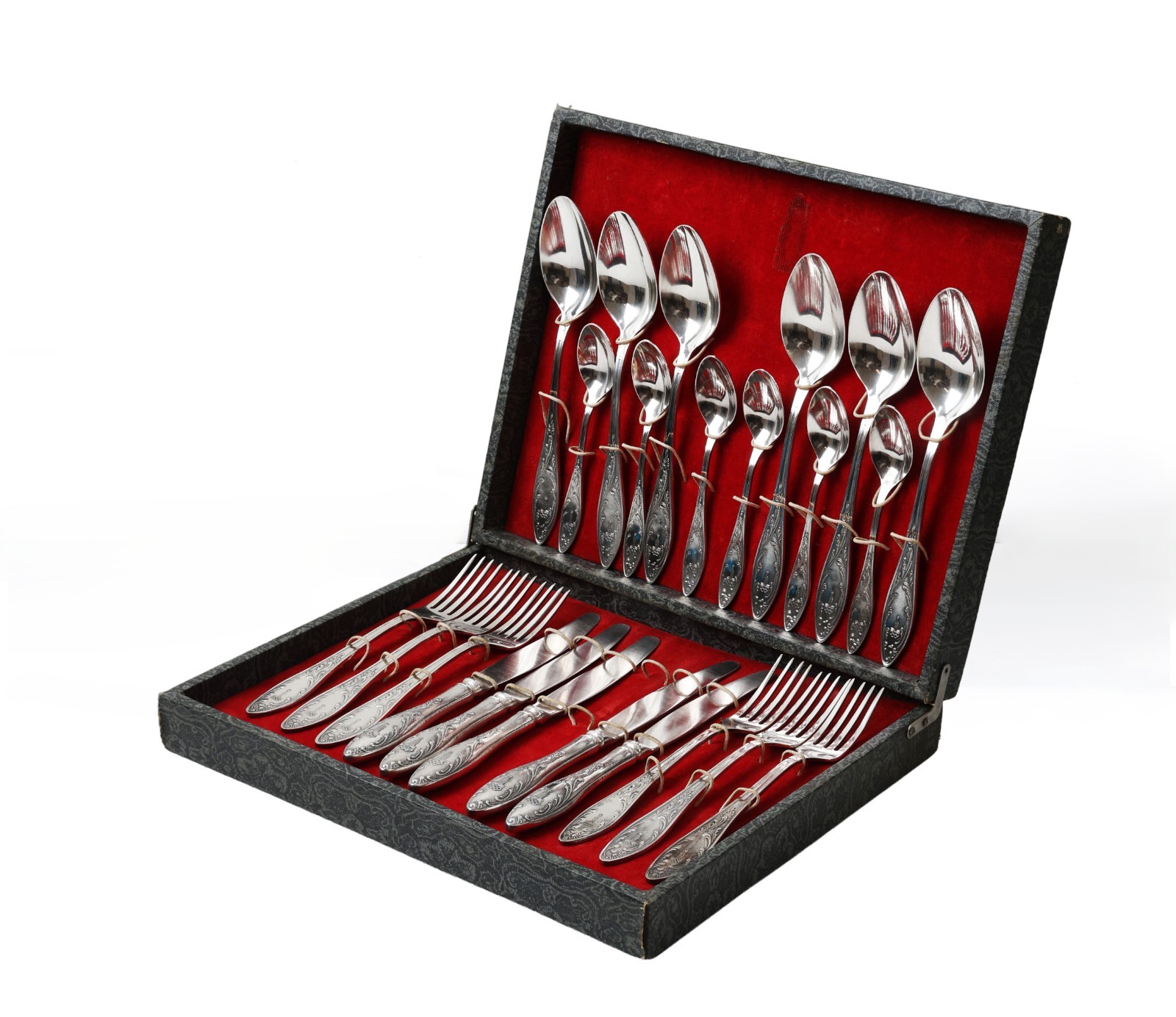 Rare VNTG 1980 Moscow Olympics Cased Flatware Set 23 Pc USSR Soviet Melchior MNC