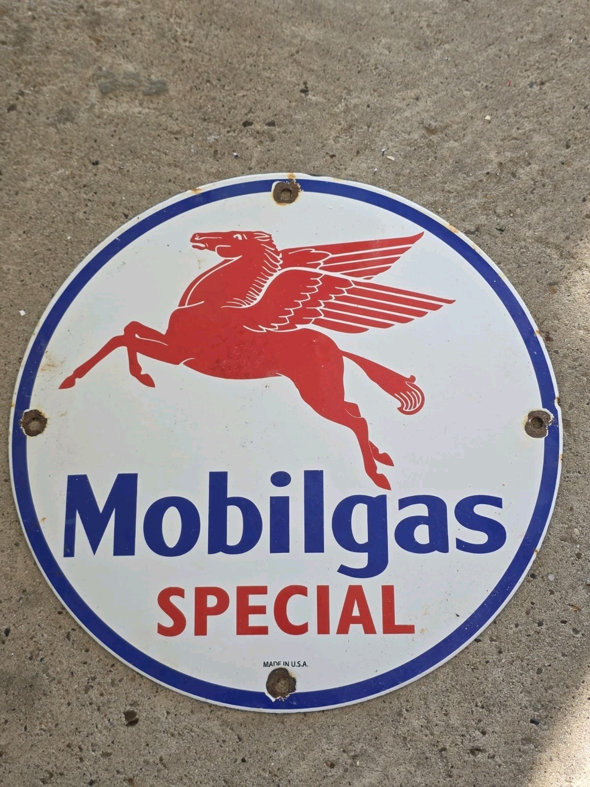 VINTAGE MOBILGAS SPECIAL PEGASUS PORCELAIN SIGN DEALERSHIP MOBIL MOTOR OIL 12 VINTAGE MOBILGAS SPECIAL PEGASUS PORCELAIN SIGN DEALERSHIP MOBIL MOTOR OIL 12