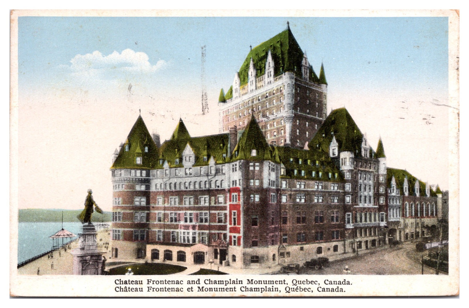 VTG Chateau Frontenac and Champlain Monument, Quebec City, PQ, Canada PC VTG Chateau Frontenac and Champlain Monument, Quebec City, PQ, Canada PC