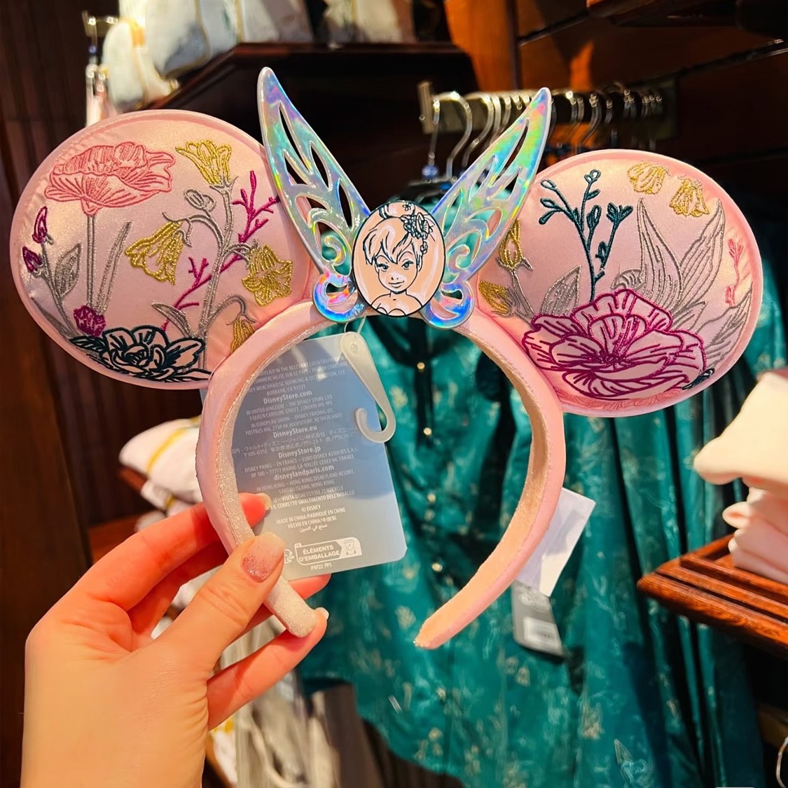 Disney.Parks Headband Pink Tinkerbell Paris Exclusive Ears Minnie Ears 2026 US