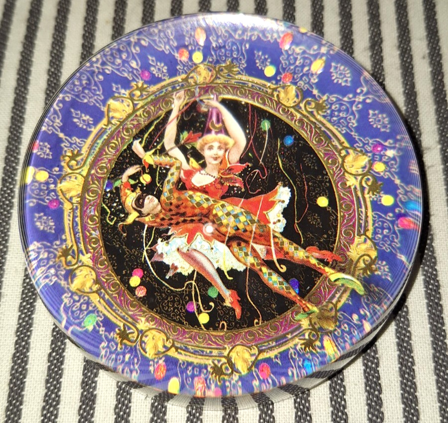NIB VTG PUNCH STUDIO FRENCH CRYSTAL PAPERWEIGHT GROSSMAN CARNIVAL JESTER DANCER