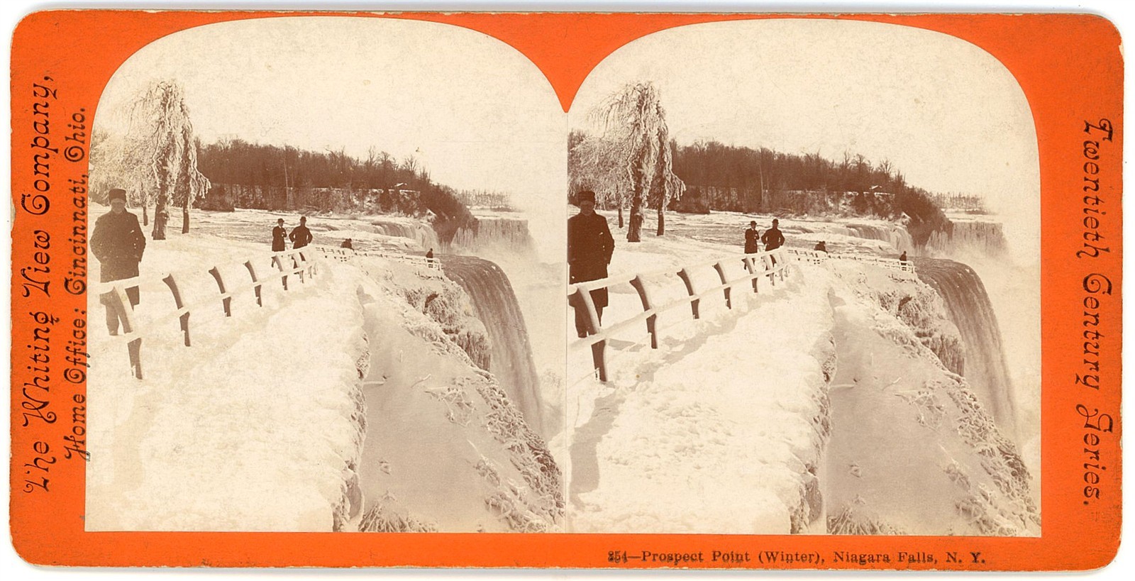 NEW YORK STEREOVIEW - Niagara Falls - Prospect Point in Winter - Whiting View Co