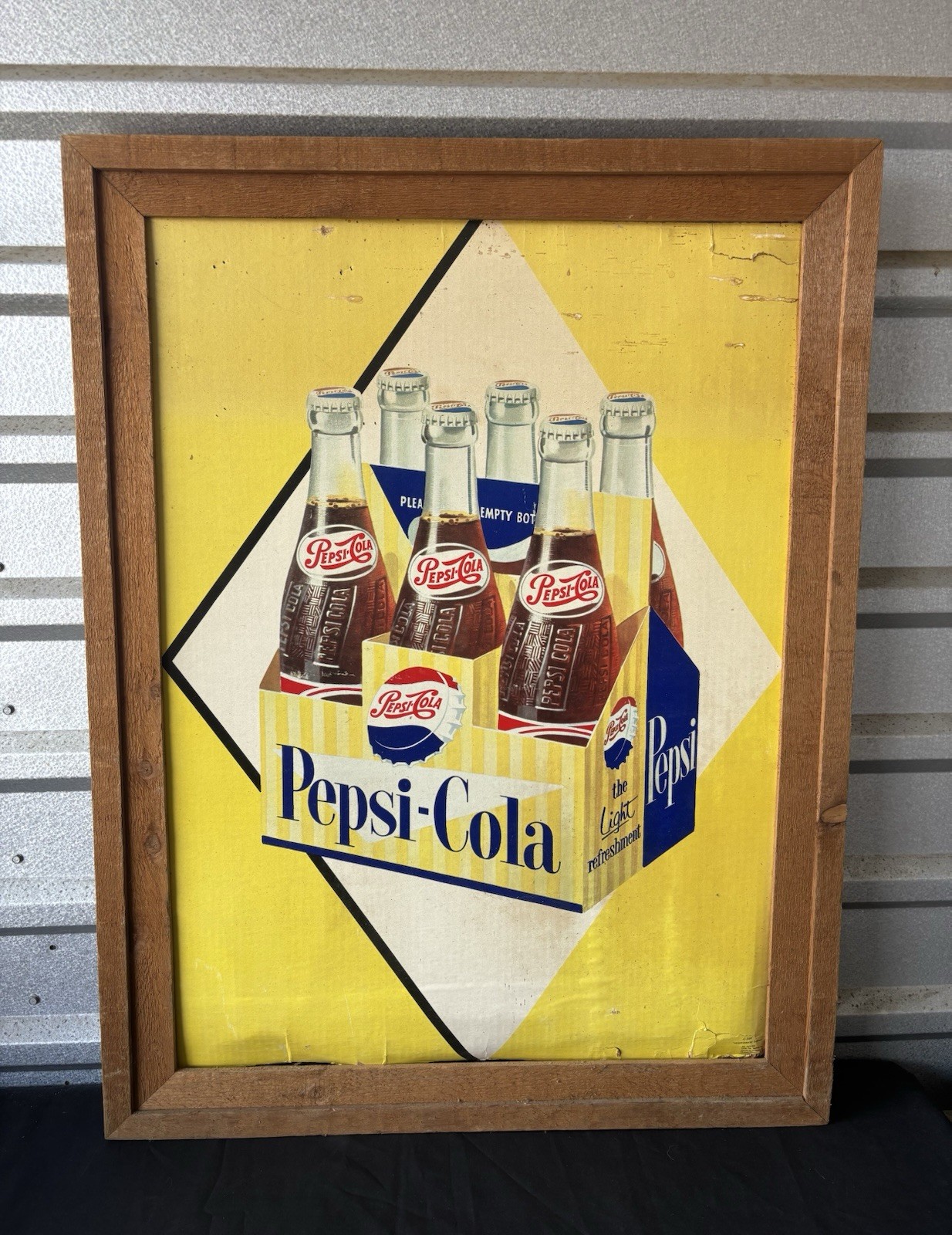 Vintage Pepsi Cola Rare Cardboard Advertisement 1960s