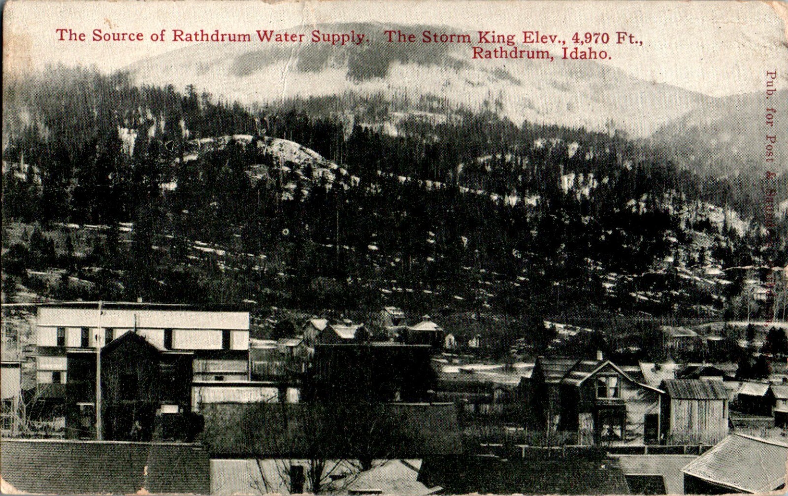 Rathdrum Water Supply, Rathdrum, Idaho ID 1911 Postcard Rathdrum Water Supply, Rathdrum, Idaho ID 1911 Postcard