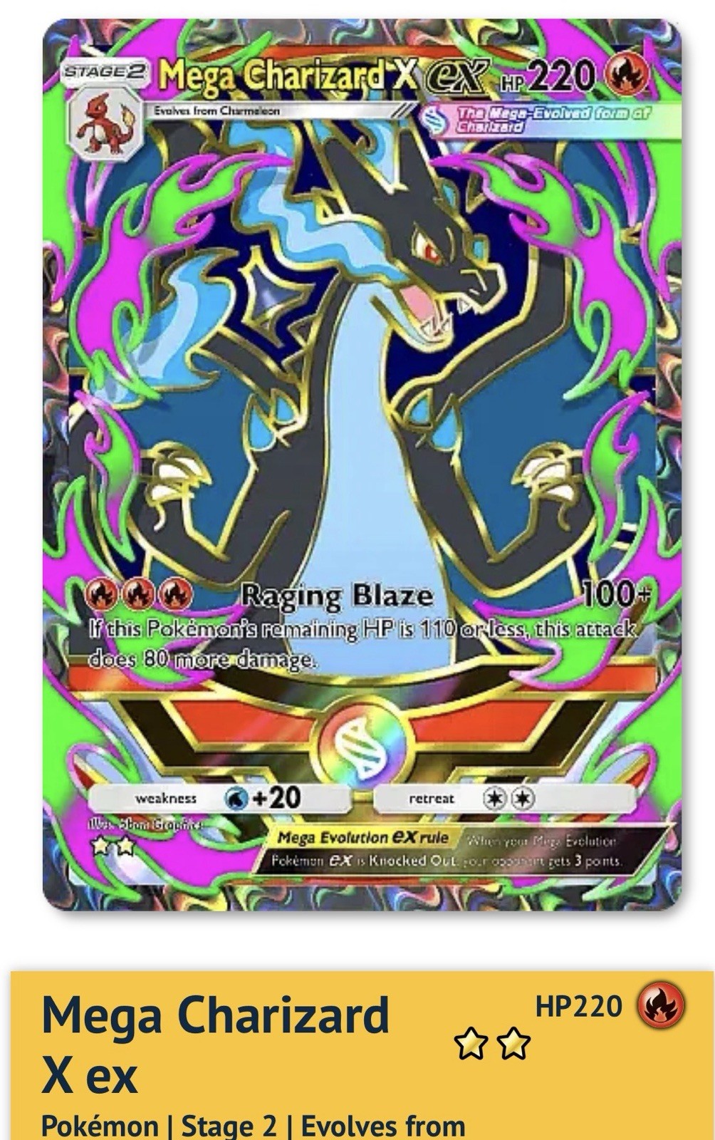 Pokemon TCG Pocket - Mega Charizard X - 2⭐ Card - English - Fast Delivery - B4b Pokemon TCG Pocket - Mega Charizard X - 2⭐ Card - English - Fast Delivery - B4b