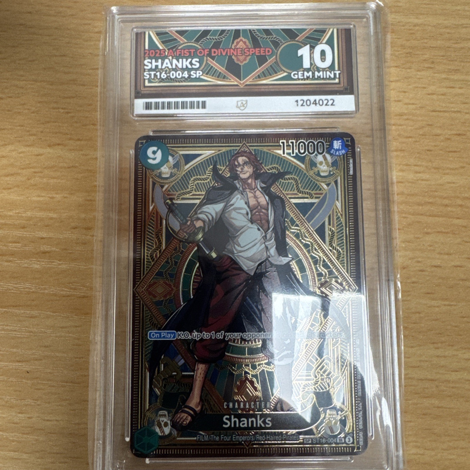 One Piece TCG Shanks ST16-004 SP Alt Art Alternate Art ACE 10 Gem Mint English One Piece TCG Shanks ST16-004 SP Alt Art Alternate Art ACE 10 Gem Mint English