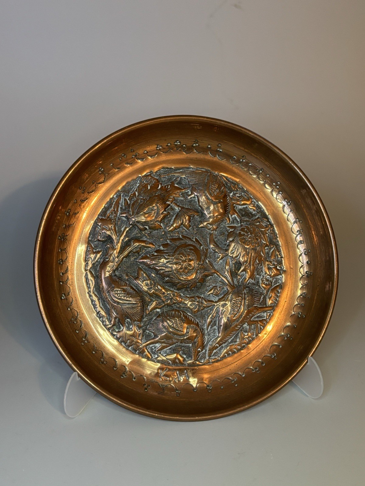 Vintage Copper Small Wall Plate, Round, Birds, Floral 5” Wide Vintage Copper Small Wall Plate, Round, Birds, Floral 5” Wide
