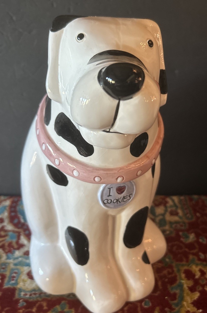 Vintage Cookie Jar Dalmatian Dog Made in Taiwan Distributed by Montgomery Ward