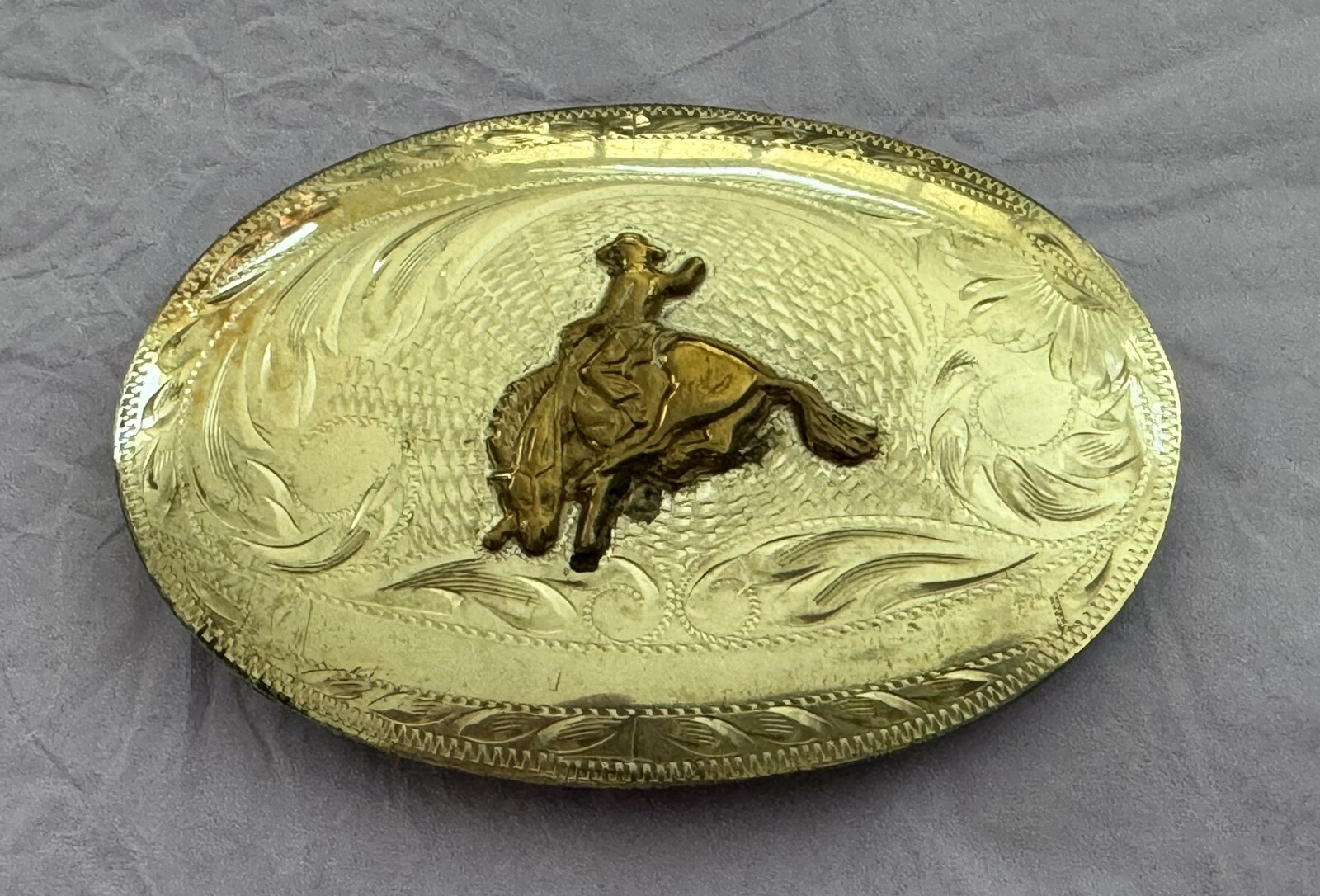 VTG Signed LL Engraved Sterling Silver Front Bronc Buster Trophy Belt Buckle VTG Signed LL Engraved Sterling Silver Front Bronc Buster Trophy Belt Buckle