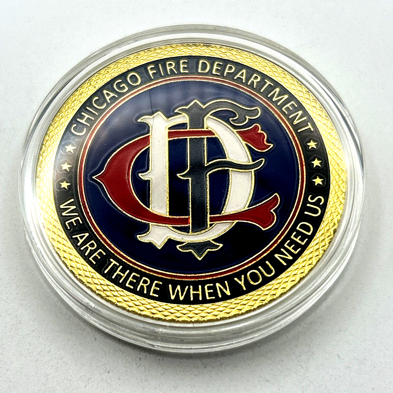 CHICAGO FIRE DEPARTMENT GOLD FINISH Challenge Coin w Capsule Brand New CHICAGO FIRE DEPARTMENT GOLD FINISH Challenge Coin w Capsule Brand New