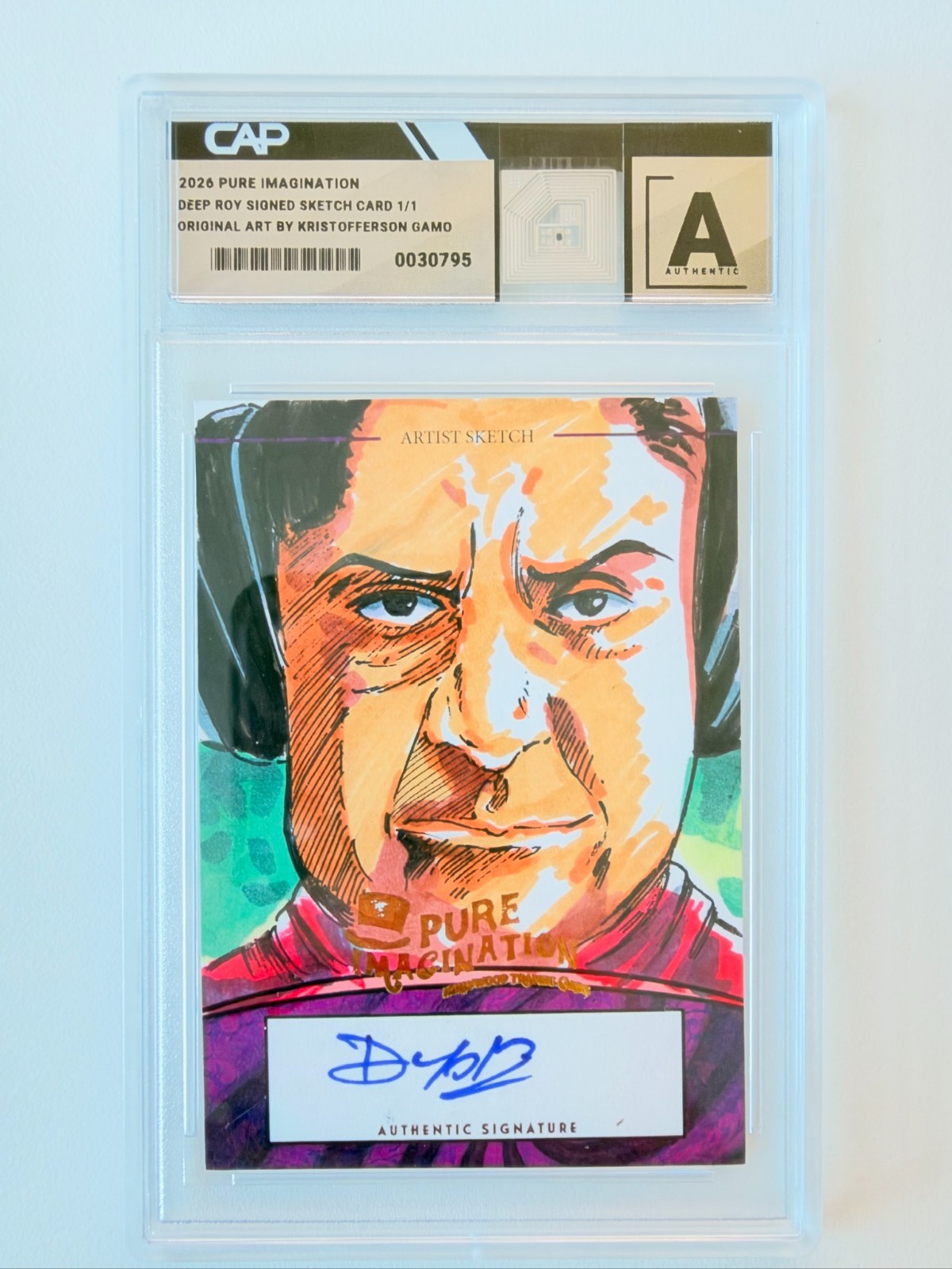 Hollywood Pure Imagination 1/1 Deep Roy Sketchograph by Kristoffson Gamo Auto
