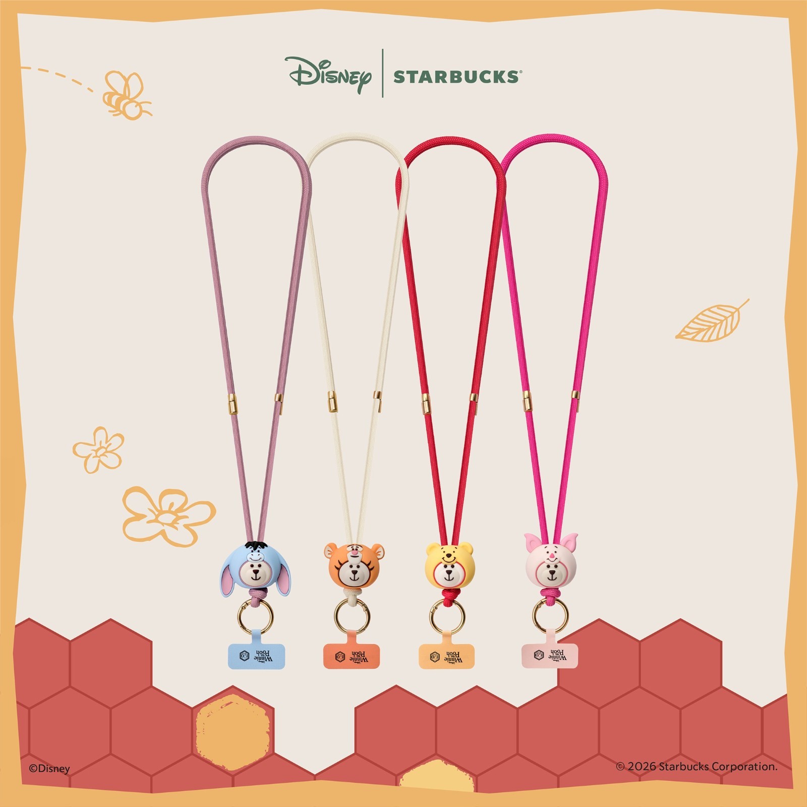 Starbucks® Winnie The Pooh Phone Strap Gift Set