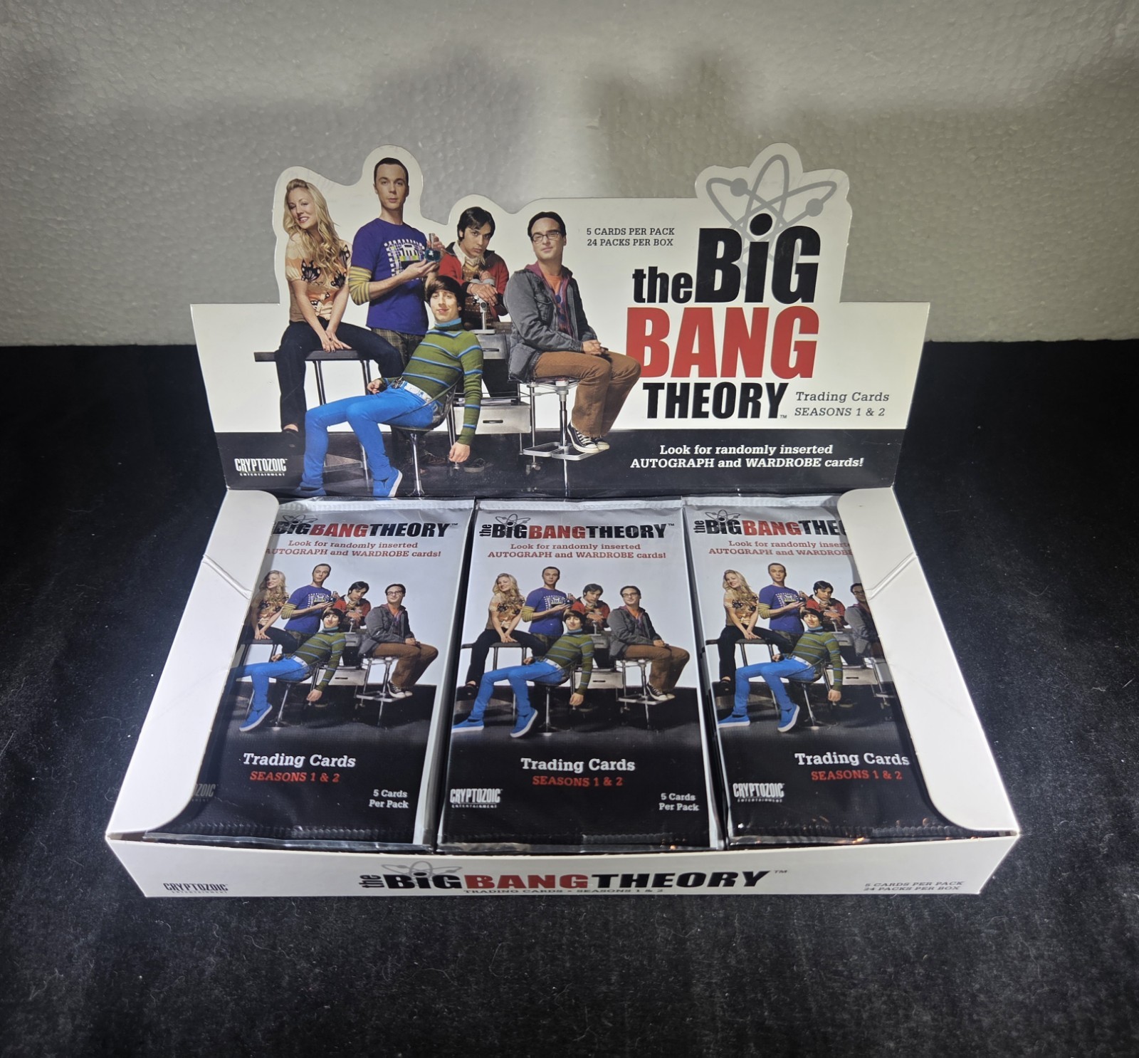 Big Bang Theory Seasons 1 & 2 - Open Box of 24 Sealed Packs - Cryptozoic Big Bang Theory Seasons 1 & 2 - Open Box of 24 Sealed Packs - Cryptozoic