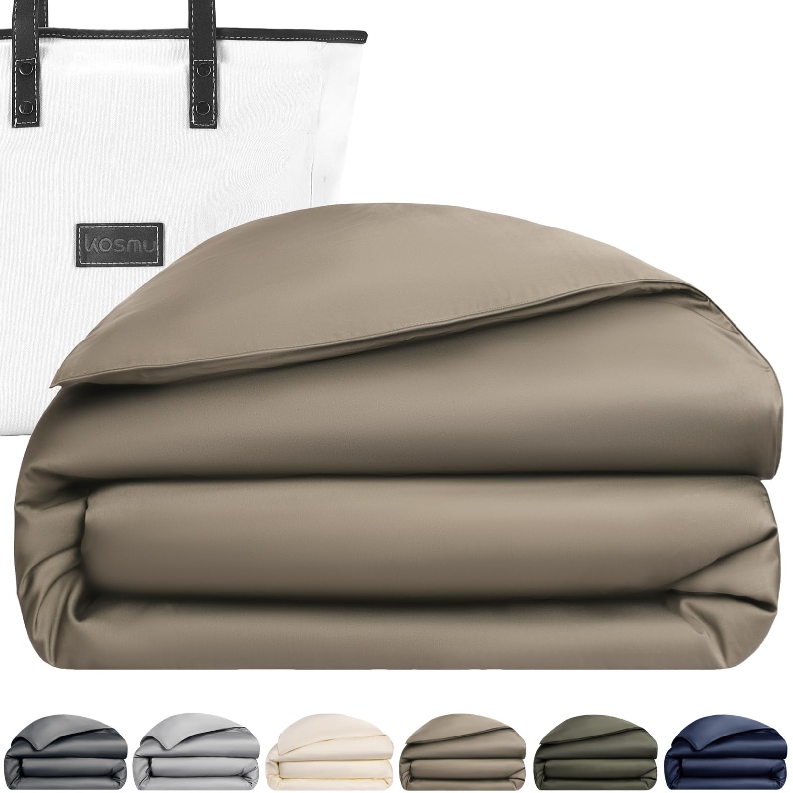 KOSMU Luxury Bamboo Viscose Duvet Cover, Queen Size, Walnut KOSMU Luxury Bamboo Viscose Duvet Cover, Queen Size, Walnut
