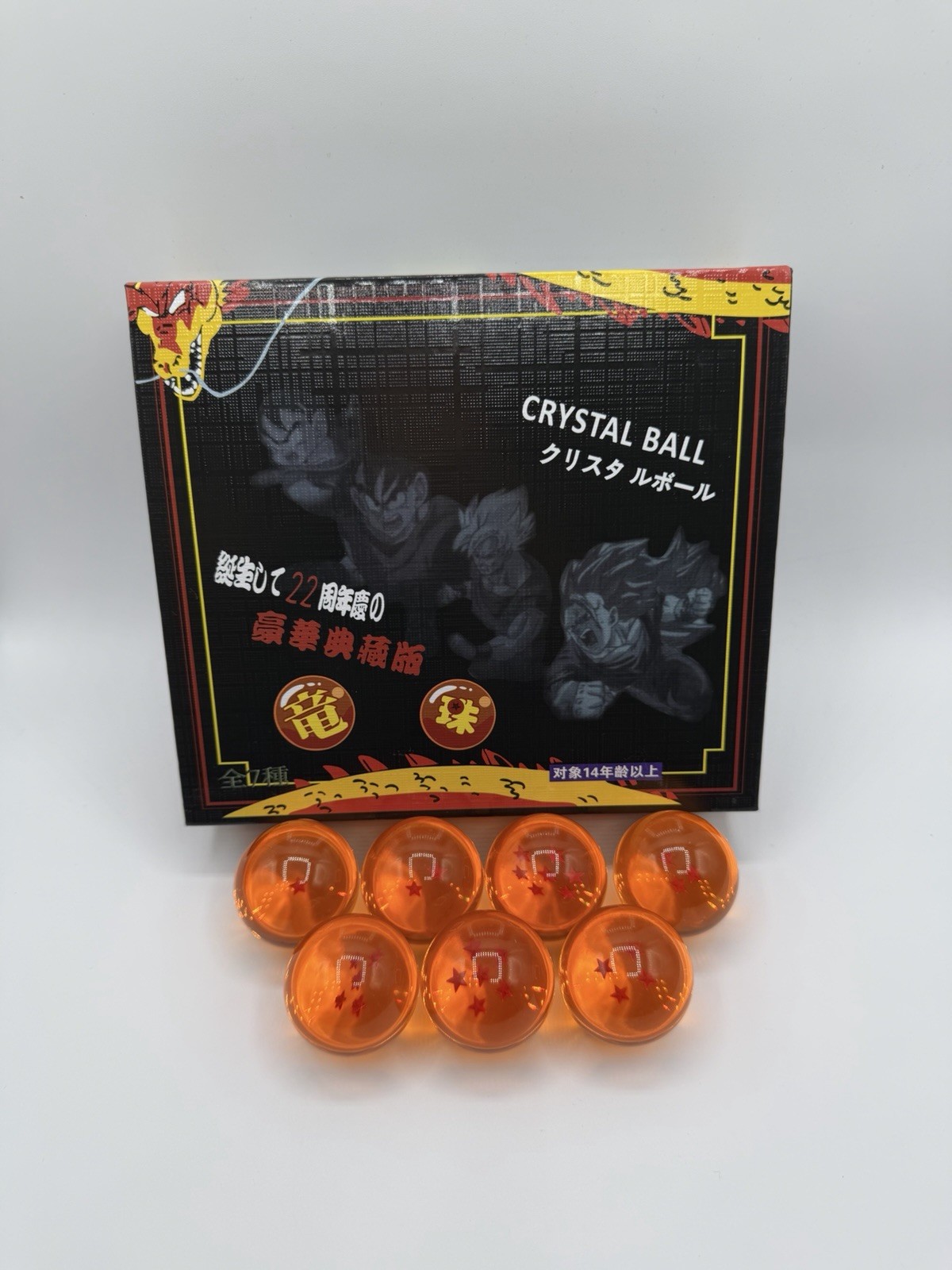 New Dragon Ball Z Stars Crystal Glass  Ball 7pcs with Gift Box 40MM