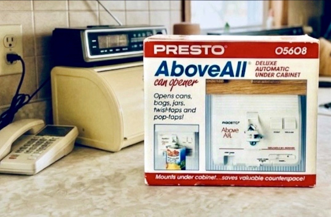 Vintage 90’s Presto AboveAll Deluxe Under Cabinet Automatic Can Opener 05608~NEW