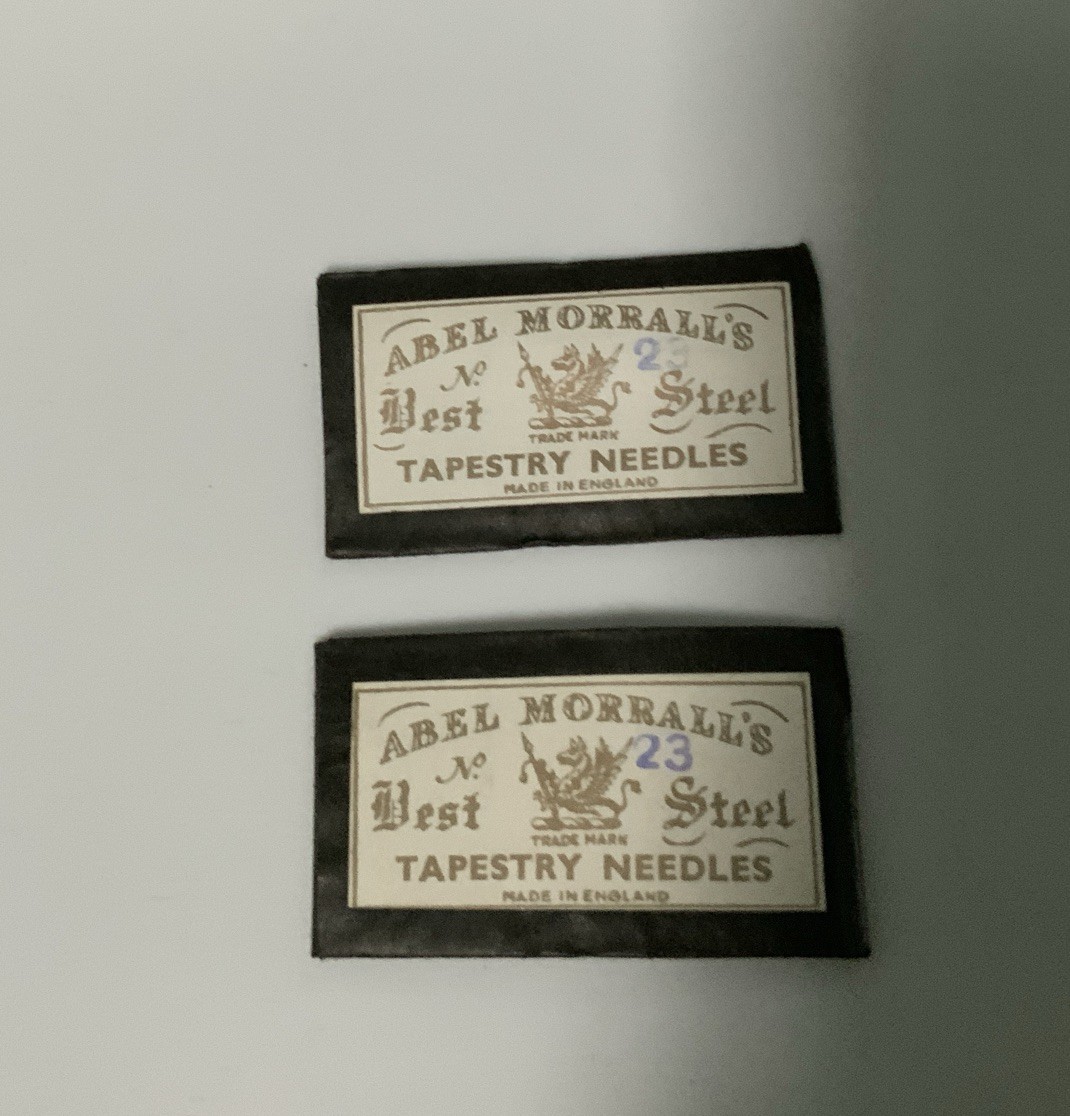 2 Vintage Abel Morrall\'s Tapestry Needles Packs No 23 Best Steel Made in England