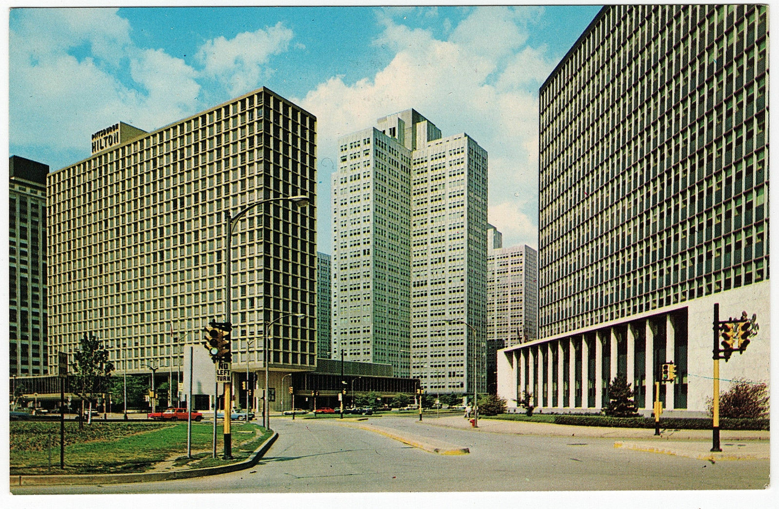 Pittsburgh PA Postcard 1950s The Pittsburgh Hilton Hotel Golden Triangle Vintage Pittsburgh PA Postcard 1950s The Pittsburgh Hilton Hotel Golden Triangle Vintage