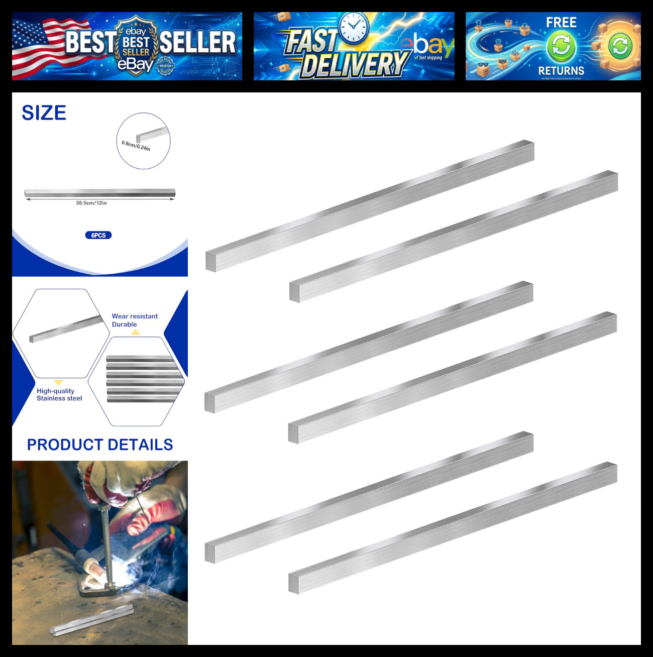 6 Pcs 1/4\