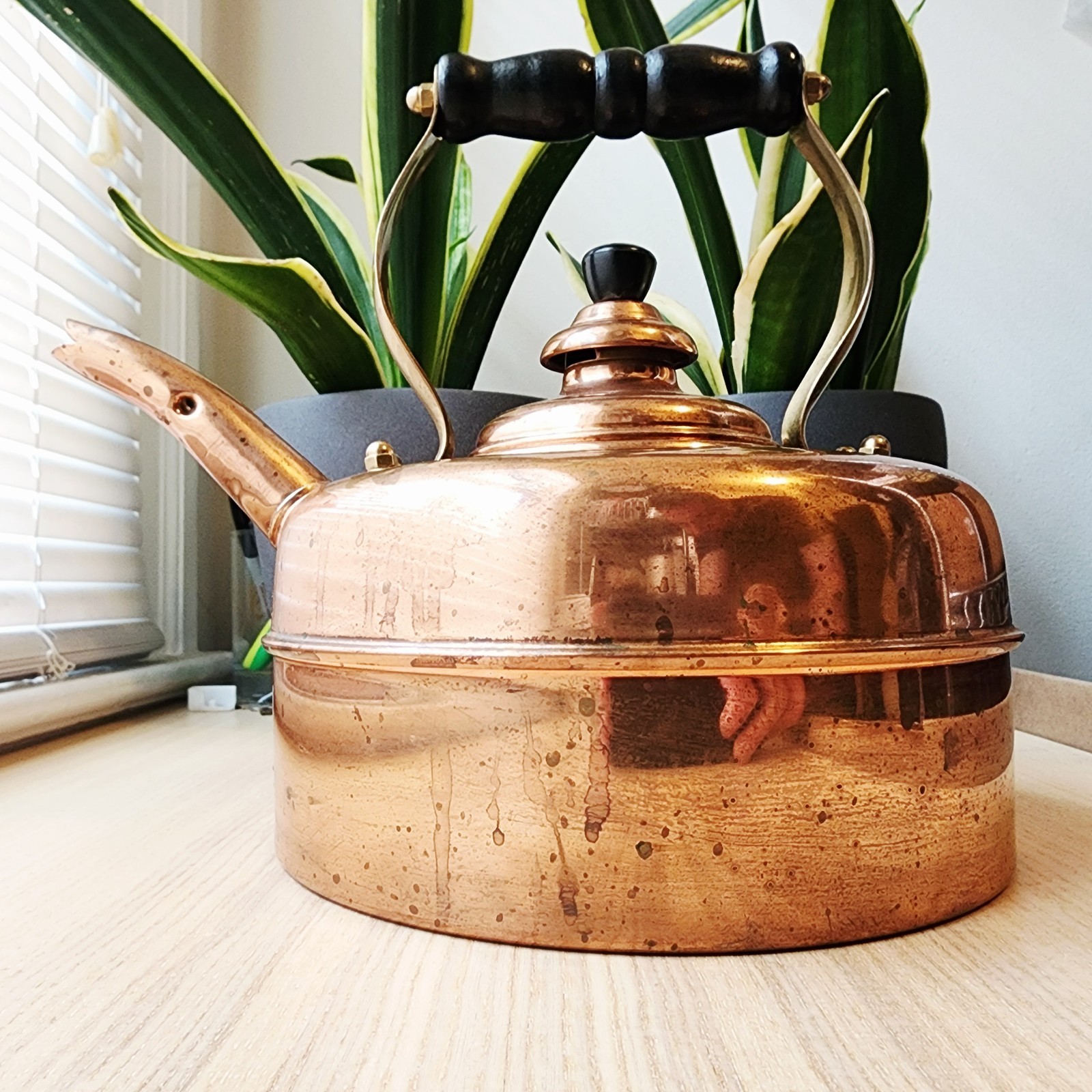 1930s Simplex Patent Whistling Solid Copper Tea Kettle England 786743 Gas / Elec