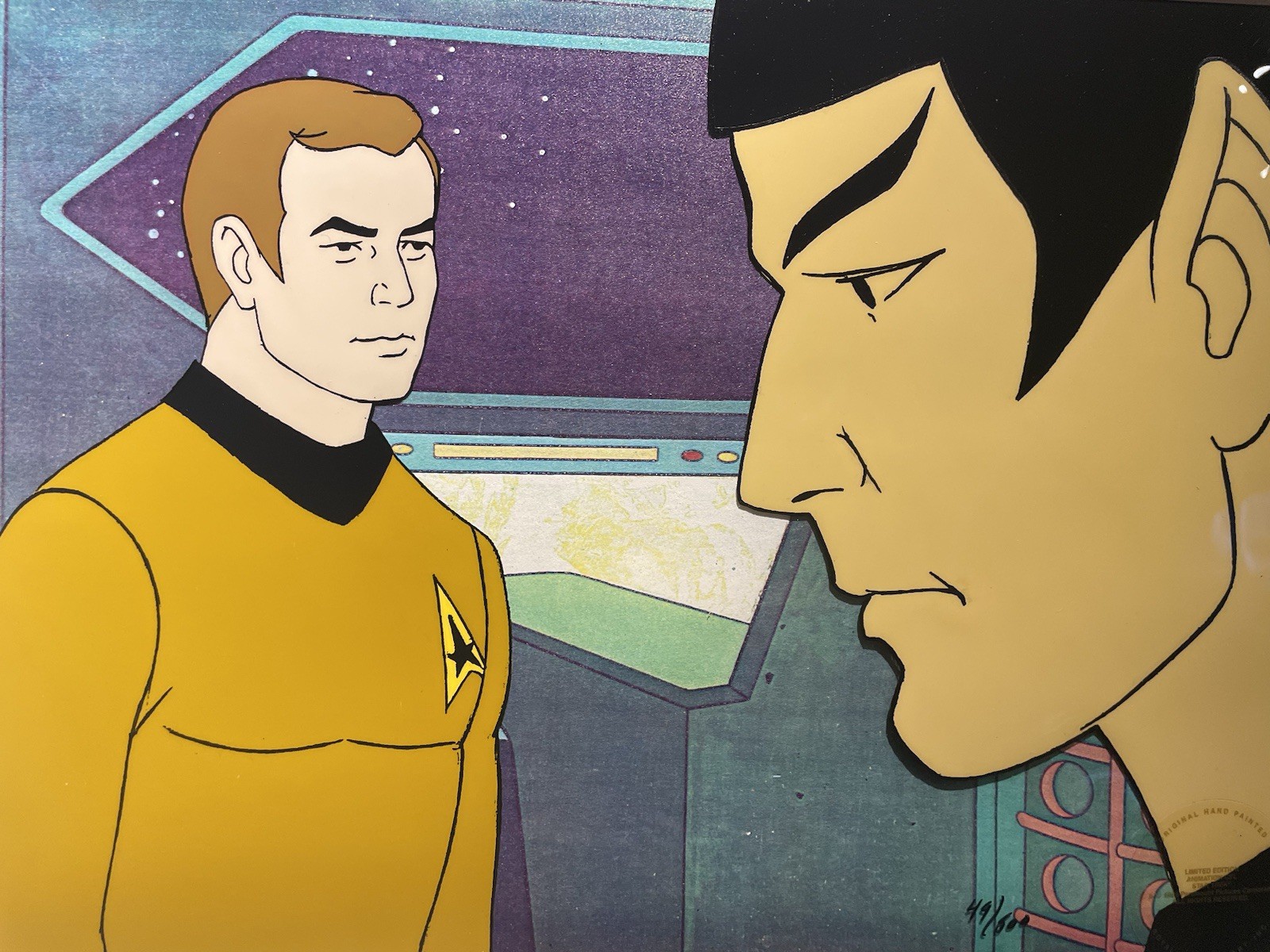 STAR TREK animation Cel Vintage 70’s Cartoons Cpt. Kirk And Spock Sci-fi Art I7