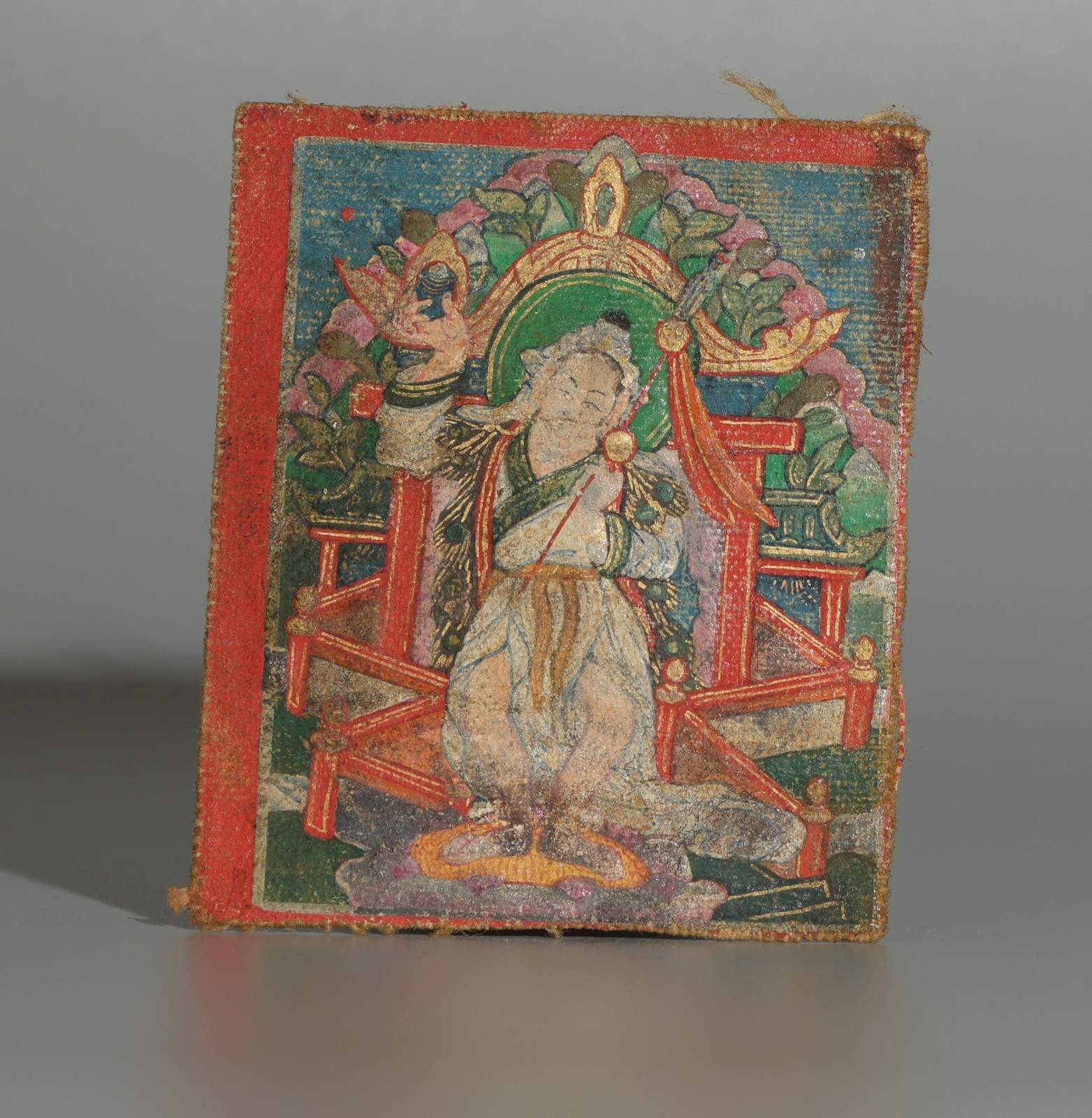 Real Rare Tibet 19th Century Old Antique Buddhist Tsaklis Thangka Padmasambhava