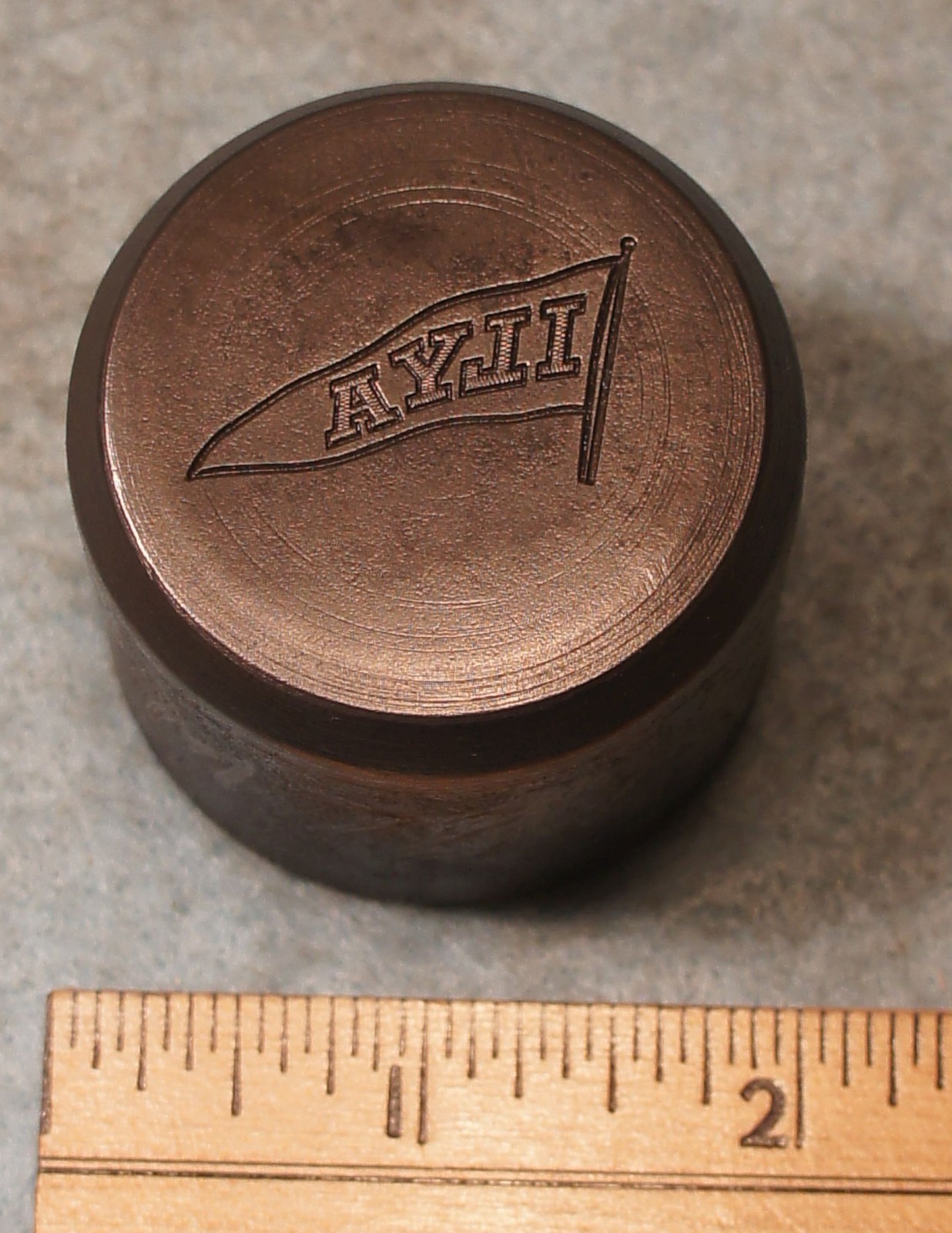 Vintage ILYA INLAND LAKES YACHTING ASSOC Pennant Pin STEEL STAMPING DIE RH264 MN Vintage ILYA INLAND LAKES YACHTING ASSOC Pennant Pin STEEL STAMPING DIE RH264 MN