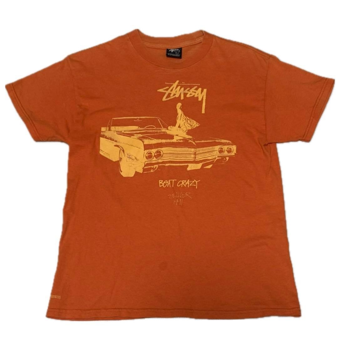 00 S 25Th Stussy Beat Crazy Tee Orange L Women Rare Collaboration Model Limited