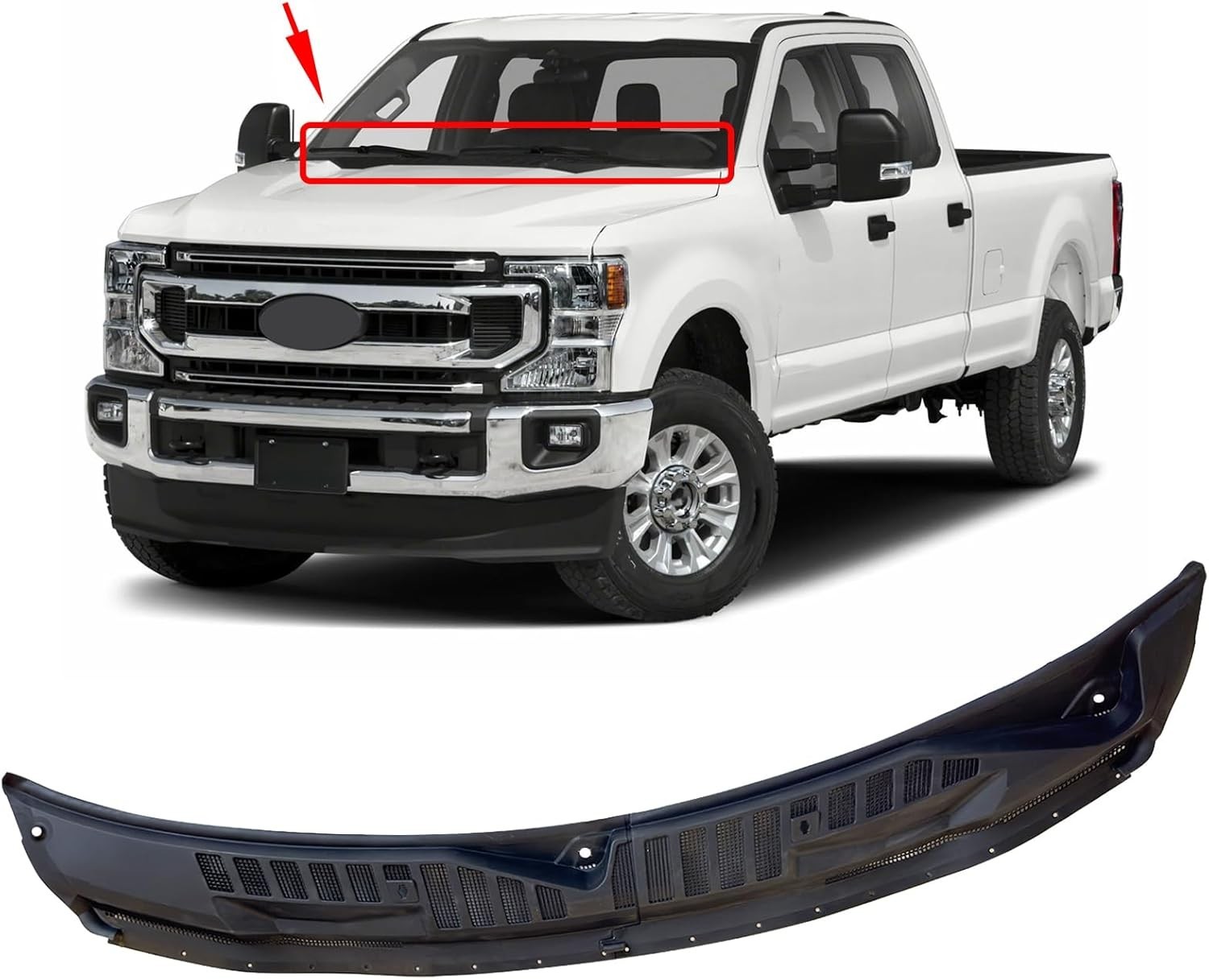 Windshield Wiper Cowl Cover Panel Fit for 2017-2022 Ford F250 F350 F450 F550 Sup Windshield Wiper Cowl Cover Panel Fit for 2017-2022 Ford F250 F350 F450 F550 Sup